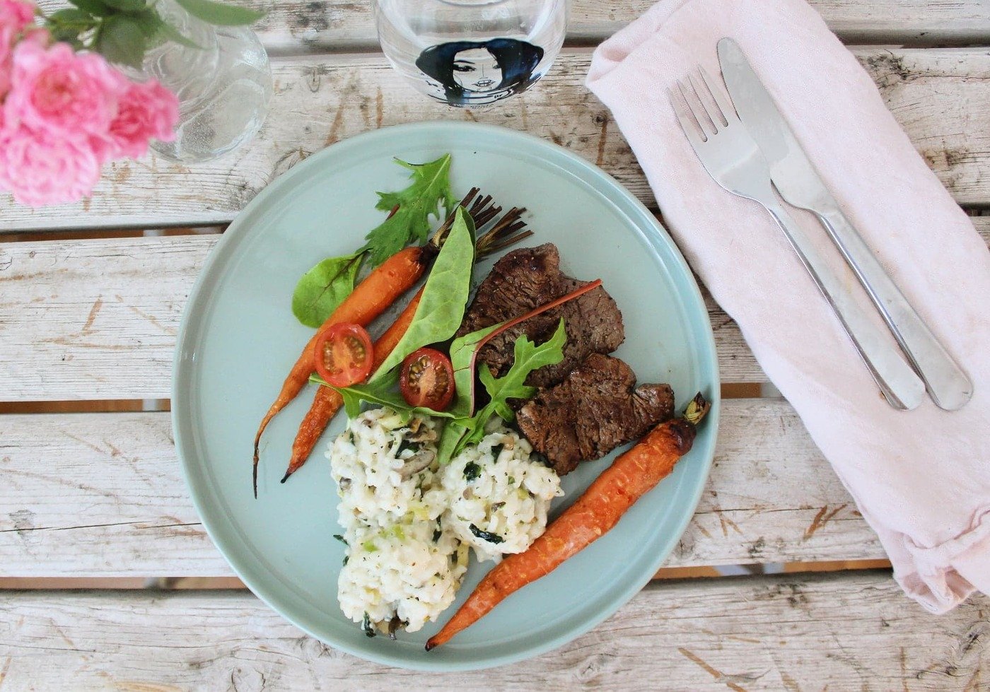 Low FODMAP middag Risotto med oxfilé Maghalsa.se