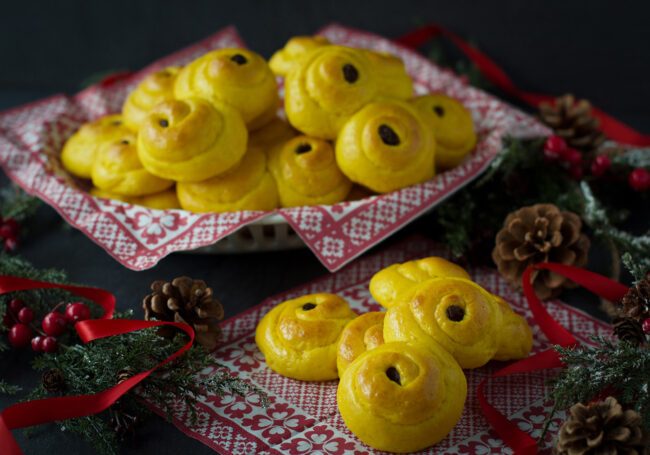 Glutenfria lussebullar med fiberhusk