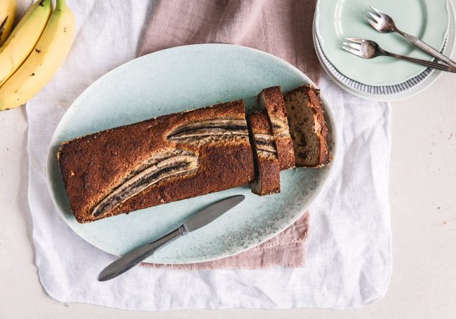 Glutenfritt bananbröd med fiberhusk